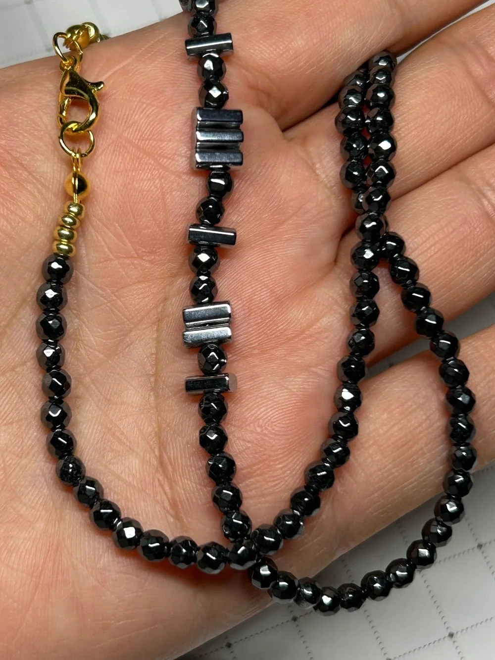Hematite Beaded Necklace